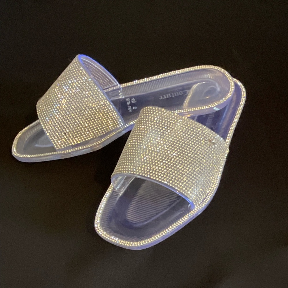 Juicy Couture Rhinestone slip on sandals
